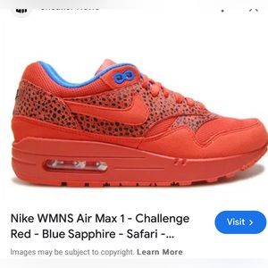 Red leopard women Nike AirMax tennis shoes